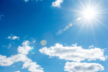 sky, blue sky and sun