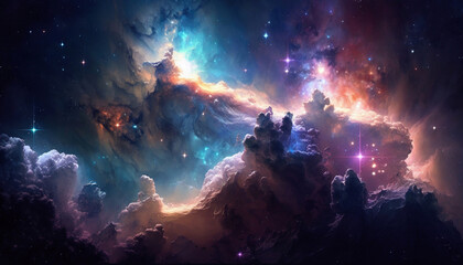 Obraz na płótnie Canvas Generative AI,Universe,stars, nebula,galaxy 