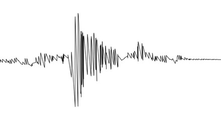 Obraz premium Seismogram of seismic activity or black lie detector record on white. Earthquake or audio wave diagram background. Ground motion, volcano eruption. Polygraph or seismograph chart. Vector illustration