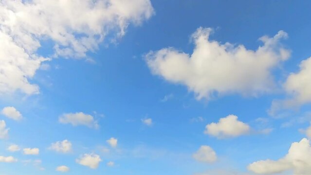 Wolken, Himmel, fliegen, blau, Meteorologie, sonnig, wind, Sommer, Fr&uuml;hling, Sch&auml;fchenwolke, Watte, cumulus, Wolkengebilde, Zeitraffer