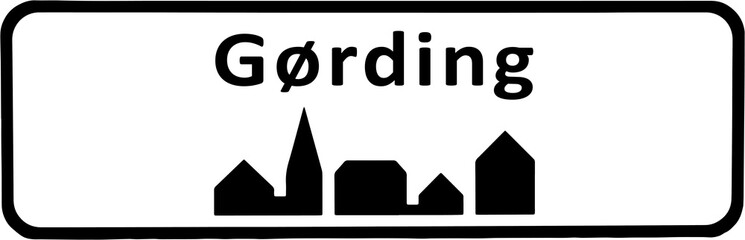 City sign of Gørding - Gørding Byskilt