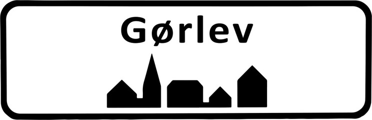 Fototapeta na wymiar City sign of Gørlev - Gørlev Byskilt