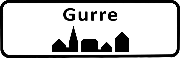 City sign of Gurre - Gurre Byskilt