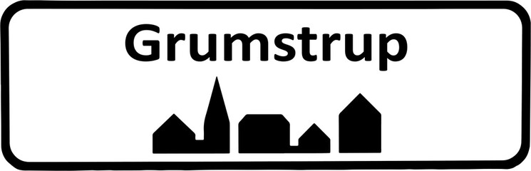 City sign of Grumstrup - Grumstrup Byskilt