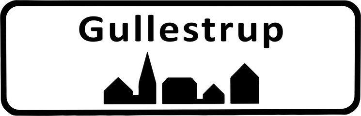 City sign of Gullestrup - Gullestrup Byskilt