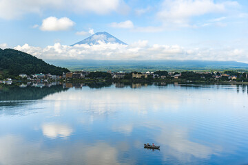 河口湖と富士山