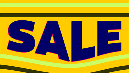 Illustration, descriptive with the name sale yellow background with more colors.