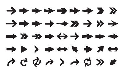 Arrow big black icon set. Arrow vector symbol collection. Modern simple arrows for web design