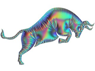 Stier als Symbol schillernd