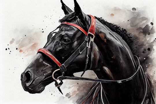 Black caviar drawing with bit of watercolour.