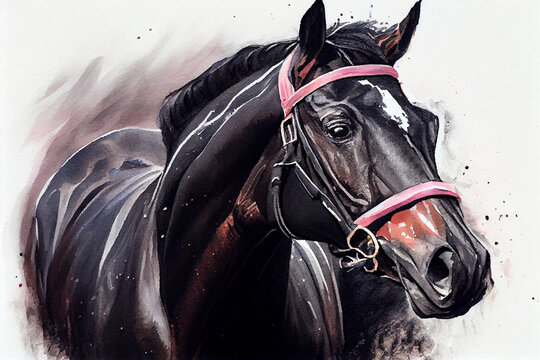Black caviar drawing with bit of watercolour.