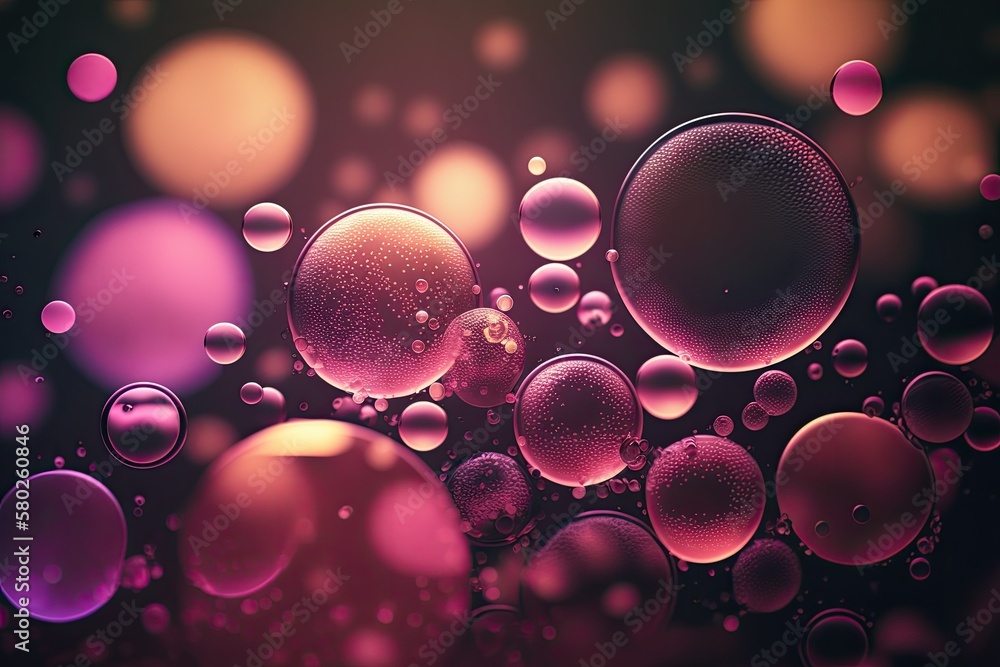 Poster pink bokeh abstract circles for the backdrop. beautiful particle based backdrop. generative ai