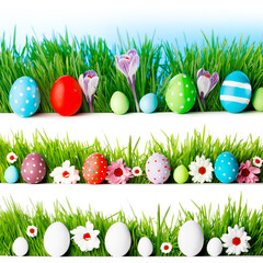 Easter eggs in grass - 580261213