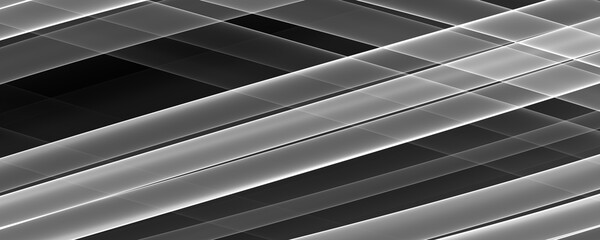 Obraz premium Abstrakter Hintergrund Banner 8K hell, dunkel, Monochrome, schwarz, weiß, grau Strahl, Laser, Nebel, Streifen, Gitter, Quadrat, Verlauf