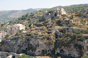 Fototapeta na wymiar aerial landscape of Scicli, Sicily