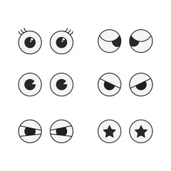 Pop Up Eyes set. Vector design illustration.