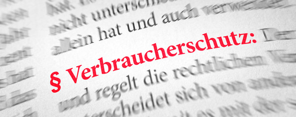  Wörterbuch mit dem Begriff Verbraucherschutz