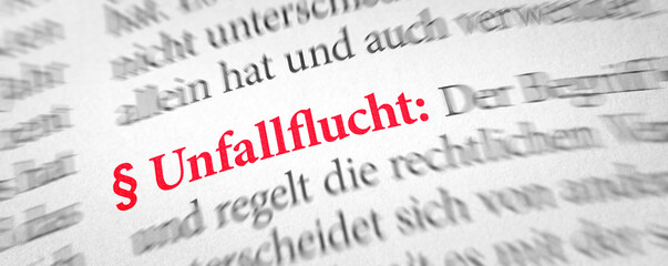  Wörterbuch mit dem Begriff Unfallflucht