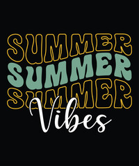 Summer Vibes, Summer day shirt print template typography design for beach sunshine sunset sea life, family vacation design
