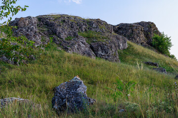 Wild rocky and mountainous nature of Eastern Europe. Landscape background