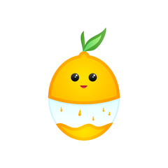 Cute face lemon kawaii art