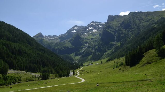 Zeitraffer Sattental mit Blick auf Hochwildstelle, Schladminger Tauern, Steiermark