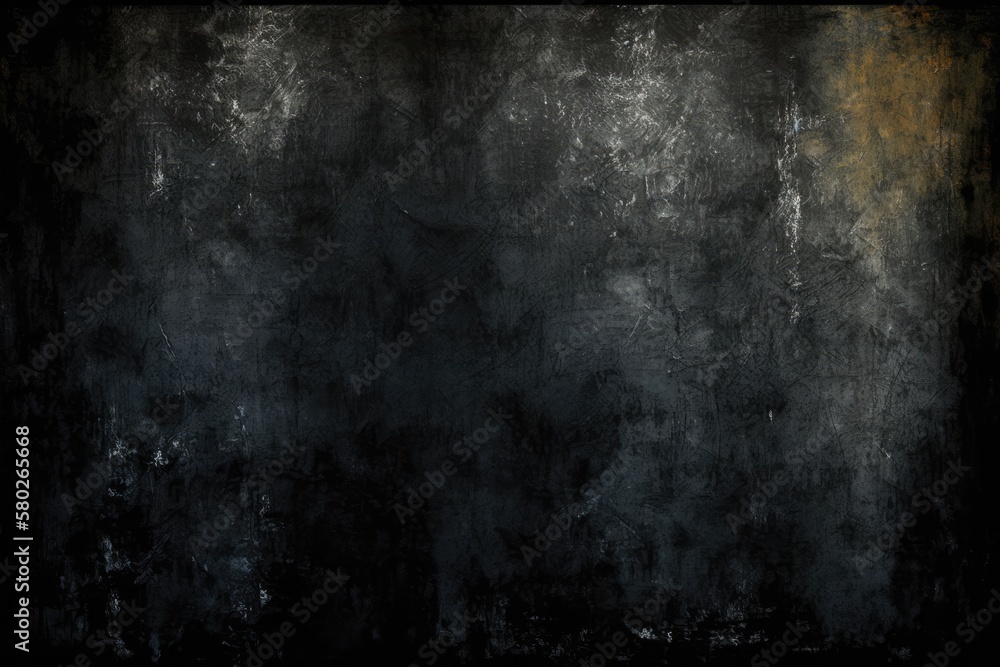 Poster Walls painted black over the years. Grungy, black painted, abstract backdrop. Gritty, rough, and weathered wall. Generative AI