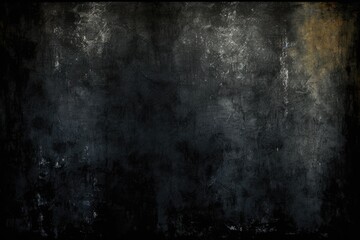 Walls painted black over the years. Grungy, black painted, abstract backdrop. Gritty, rough, and weathered wall. Generative AI