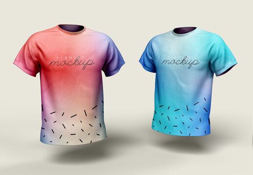 Gradient T-Shirt Mockup &ndash; Dual Shirt Display for Fashion Branding, E-commerce, and Clothing Collections
