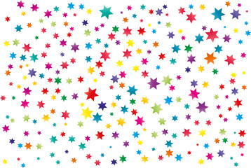 Premium background of multicolor stars on white background	
