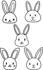 Cartoon Bunny head set icon, Vector illustration, SVG