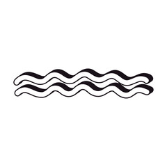 Decorative Waves Element. Outline Hand Drawn Illustration