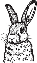 Rabbit head Vector Illustration, SVG