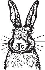 Rabbit head Vector Illustration, SVG