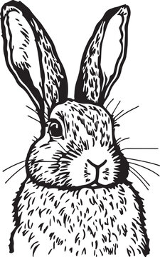 Rabbit head Vector Illustration, SVG