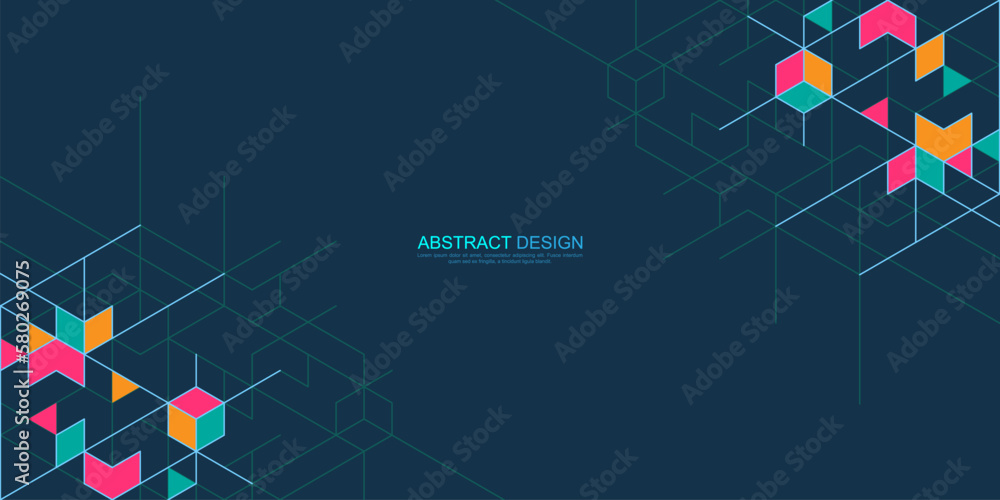 Poster creative idea of modern design with abstract geometric background. minimalist vector texture with po