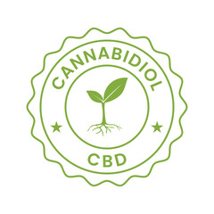 Cannabidiol CBD Oil Badge, Logo, Label, Sticker, Logo For CBD Oil Label, Hemp Oil Label Design