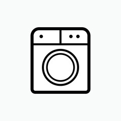 Washing Machine Icon - Laundry Vector, Sign and Symbol for Design, Presentation, Website or Apps Elements.