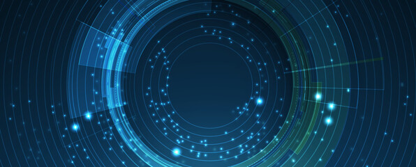 Quantum processing. Deep learning artificial intelligence. Future new technology  for business or science presentation