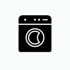 Washing Machine Icon - Laundry Vector, Sign and Symbol for Design, Presentation, Website or Apps Elements.