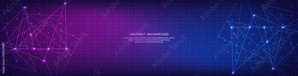 Poster digital technology background of global network connection and communication with connecting the dot