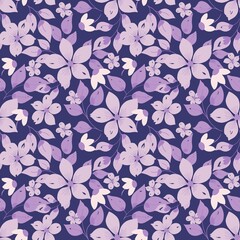 Pretty Seamless repeating floral pattern, in purple tones, can be used for fabric, wrapping paper, card, phone case