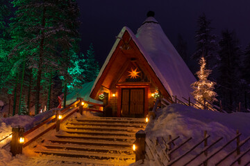 Rovaniemi, Finland - 20 February 2023: Winterly Santa Clause Village