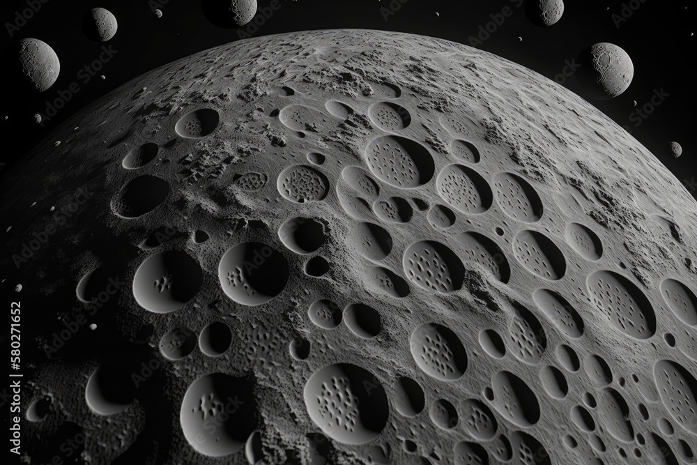 Aufkleber intricate texture of the moon's surface seen up close. planetary pattern consisting of craters, rock