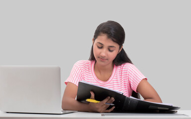 woman working on laptop