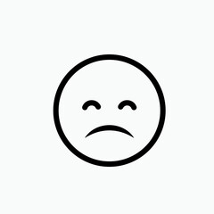 Sad Emoji Faces Vector Icon for Apps and Websites.    