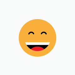 Fototapeta premium Laugh Emoticon. Laughing Emoji. Happy Symbol for Design, Presentation, Website or Apps Elements. 