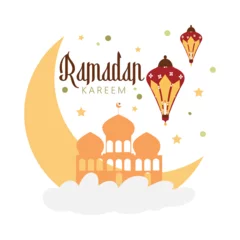 Fototapeten Ramadan Kareem Illustration For Ramadan Greeting Card and Poster © dapiyupi