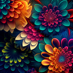 Beautiful Flower Illustration Background, stylized beautiful art flowers and background