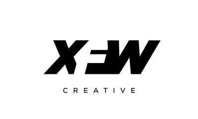 XFW letters negative space logo design. creative typography monogram vector